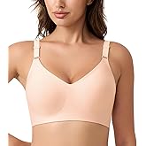 HACI Seamless Wireless Everyday Bra for Women No Underwire Bralettes V Neck U Back with Support Push Up