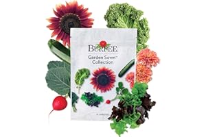 Burpee Garden Sown Flower, Herb & Vegetable 10 Packs of Non-GMO Basil, Lettuce, Cucumber, Radish, Spinach, Kale, Zucchini, Sunflower & Marigold, Seeds for Planting