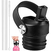 Replacement Straw Lid for Hydro Flask Standard Mouth 18-24 oz, BPA-Free Sport Cap with Soft Straw One-Hand Flip-Top for Sports/Hiking, Compatible with Hydro Flask, Simple Modern, Klean Kanteen