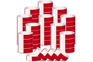 ZSMKJIAYE 2000 Pcs Paper Wristbands for Events Waterproof Neon Red Wrist Bands Adhesive Concert Identification Wristbands Hand Bands for Events(Red)