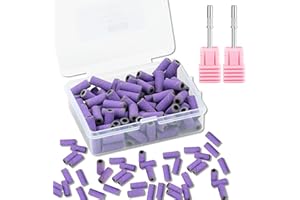C12rtive 100 Pcs 3mm Professional Small Sanding Bands & 2Pcs Small Mandrel Bit Set for Nail Drill,180# Upgrade Design 3mm Nail File for Manicures and Pedicure with Stainless Steel Shaft