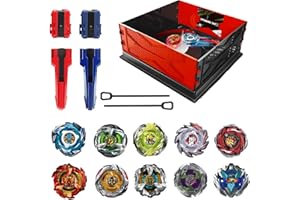 ASVEXKW Battling Set, Spinninning Top Burst Boy Combat Battling Game Set, Spinning & Launchers, Greats Birthday Gift for Boys, 8 & 10 Spinning Tops TOP STANDIUM