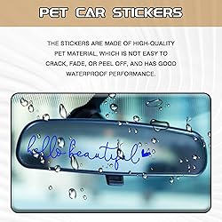LLII Hello Beautiful Rearview Mirror Decal Car