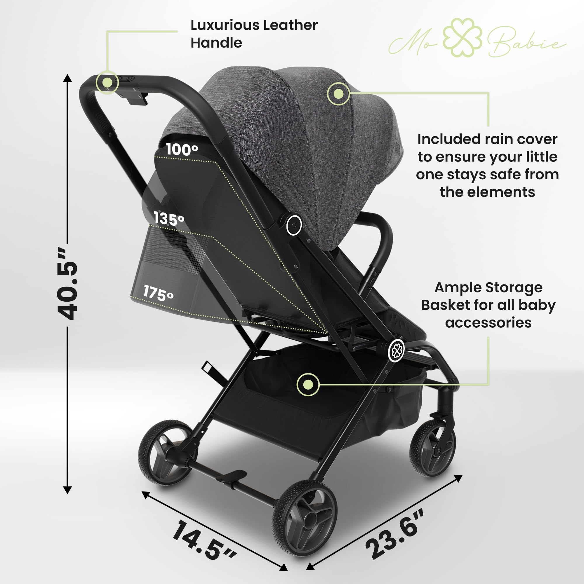 Lightweight Travel Stroller - Aluminum Foldable Stroller for Toddlers 0-4 with 360° Rotating Seat, 3-Way Adjustable Backrest - Compact Strollers for Travel, Airplane Strollers for Baby & Infant