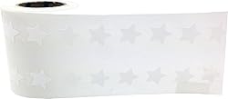 White Star Shape Stickers 0.50 Inch 1,000 Adhesive