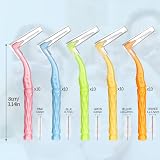 RAYITO 50pcs Interdental Brushes 5 Sizes Soft Non-Slip Handle Angled Head view 2