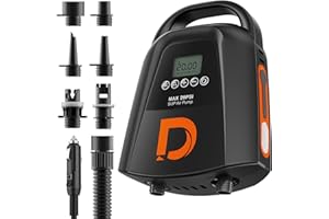 Dskeuzeew Rechargeable Paddle Board Pump - 9000mAh Electric SUP Air Pump 20PSI High Pressure with Dual Stage Inflation, Deflation, Auto-Off, Portable Air Pump for Inflatables Paddle Boards, Boats