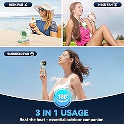 PlayHot Portable Handheld Turbo Fan, 5 Gear