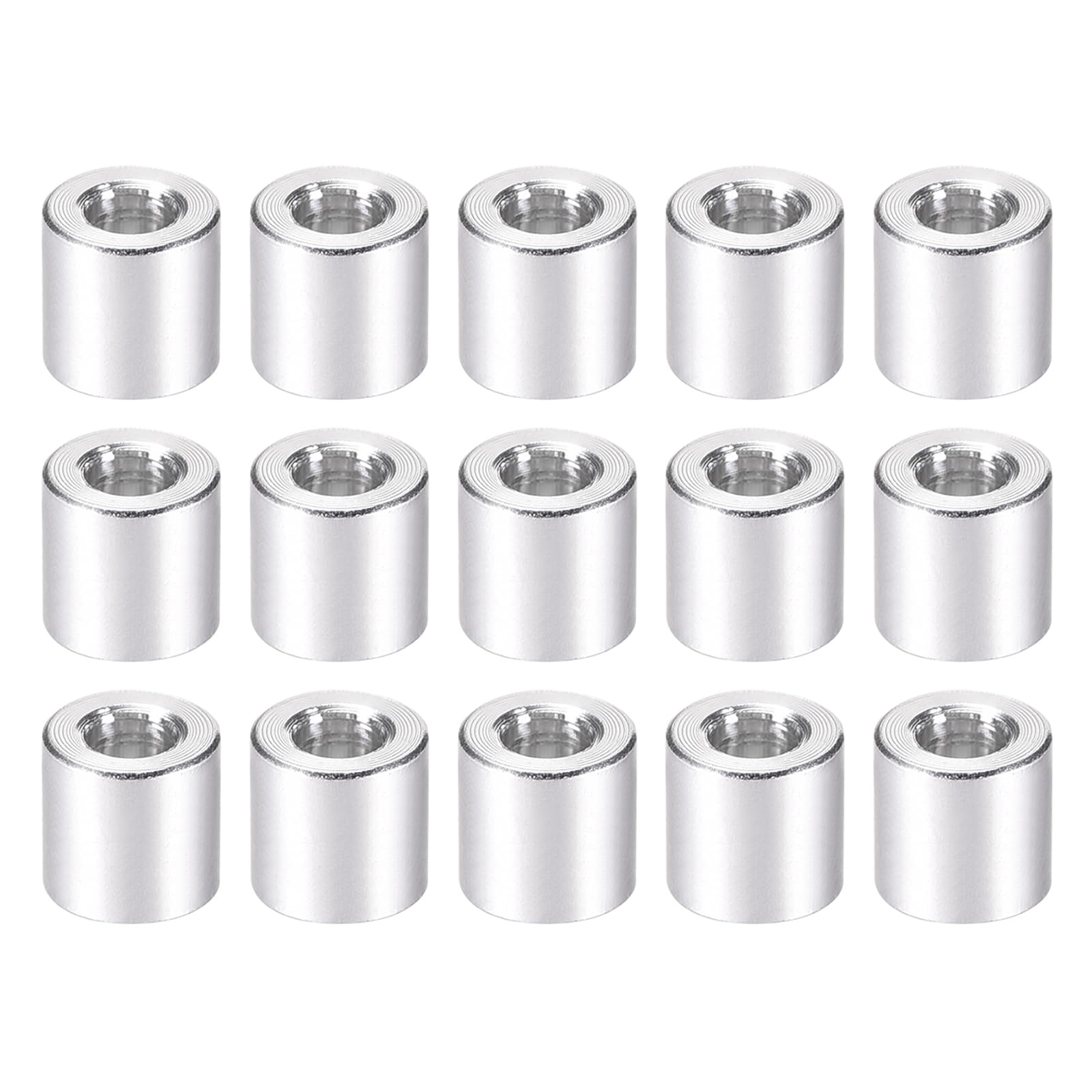 YOKIVE 15 Pcs Standoff Spacer, Aluminum Round Straight Spacer | Prevent Joint Deformation, Great for Robot, Drone (Silver, 3.1x6x6mm)