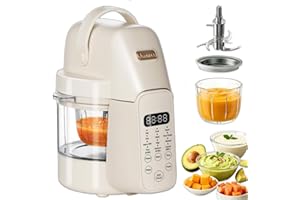 IAGREEA 9-in-1 Baby Food Maker, 10oz Baby Food Processor & Steamer Blender, Glass Bowl, BPA-Free, Auto Cooking & Grinding, 3 