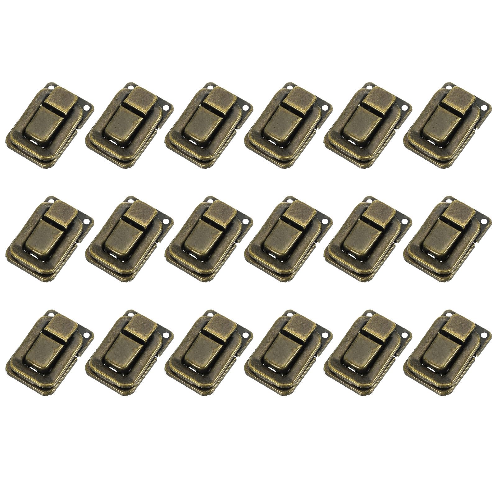 PATIKIL Toggle Catch Lock 1.4" x 0.9", 18 Pack Metal Buckle Hasp Lock Latch Clasp for Jewelry Box Wooden Case Decoration, Bronze