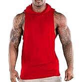 FLLSGT Men's Workout Hooded Tank Tops Sports Training Sleeveless Gym Hoodies Fitness Bodybuilding Cut Off Muscle Shirts