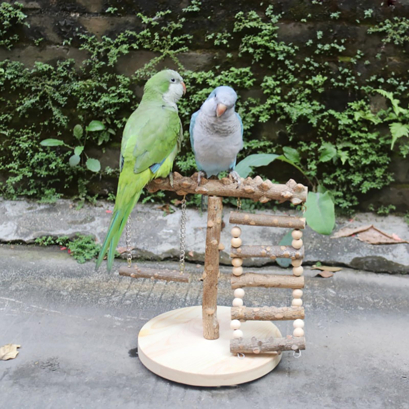 Xixibuy Parrot Stand for Small Birds - Wooden Playground with Perches - 22 * 22 * 21.5CM