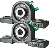 SHINICO Pillow Block Bearing 1/2 inch Shaft Bore, Solid Cast Iron Base, Self-Aligning, UCP201-8, Pack of 2