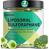 ESSENJOYY Liposomal Sulforaphane Supplement Gummies 150mg - Organic Broccoli Sprout Extract Supplement with Glucoraphanin, White Mustard for Antioxidant, Detox - Sugar Free, Lemon Flavored,120 Counts