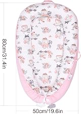 YGJT Baby Nest Pod 100% Cotton Lounger for Newborns Lovely Deer Pink view 5
