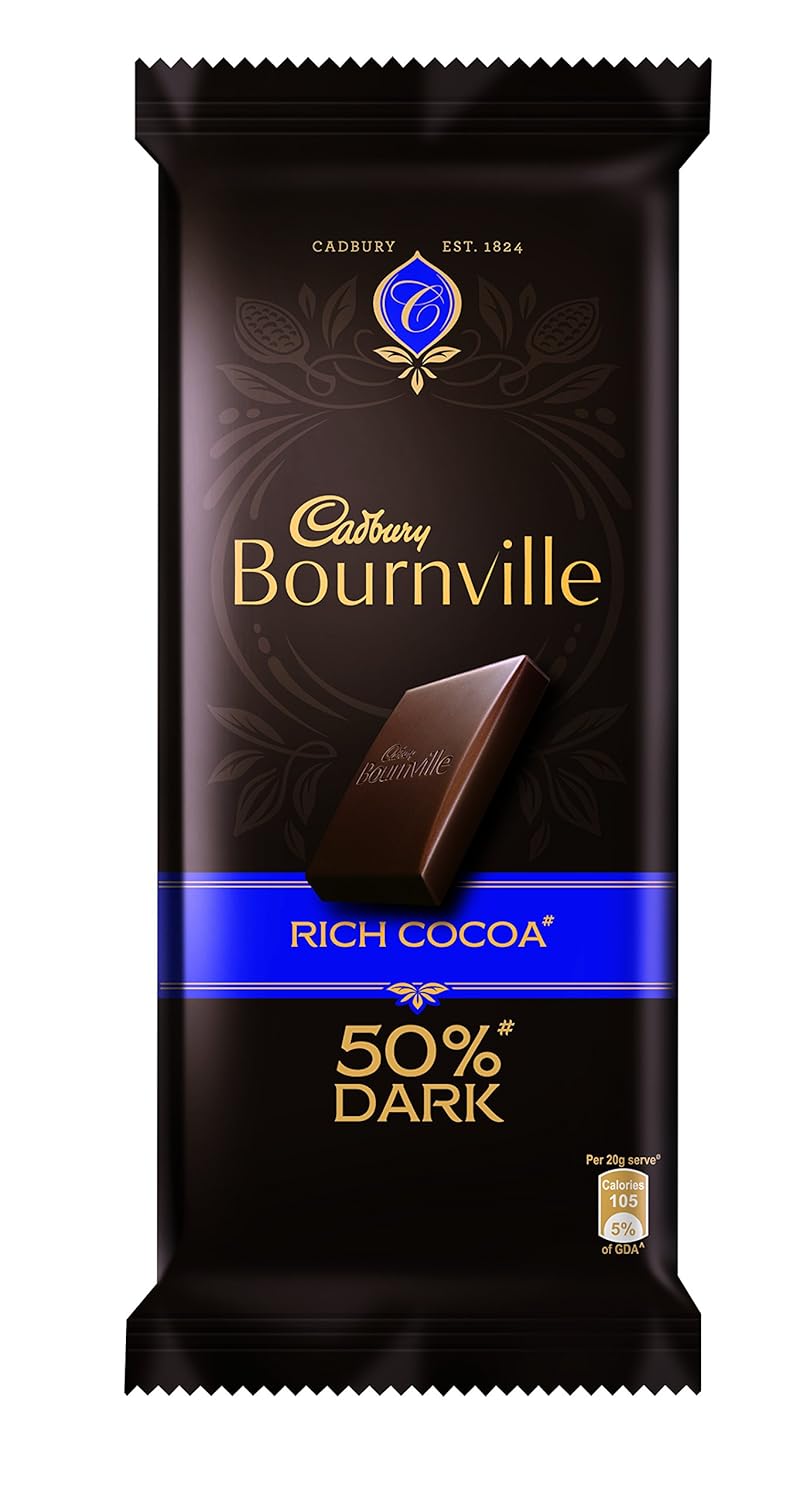 Cadbury Bournville Rich Cocoa Dark Chocolate Bar, 80g Amazon.in