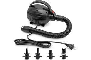 WAUFFUA Electric Air Pump for Inflatables, 600W High Power Quick-Fill Air Pump with 4 Nozzles, Inflator & Deflator Pumps for Air Mattress Air Beds/Pool Toys/Pool Floats/Gymnastics Track Mats, AC 110-120V