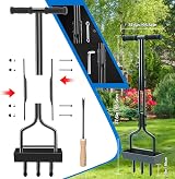 vanpein Lawn Aerator Coring Manual Hollow Tine Aerator with Core Box Black view 6