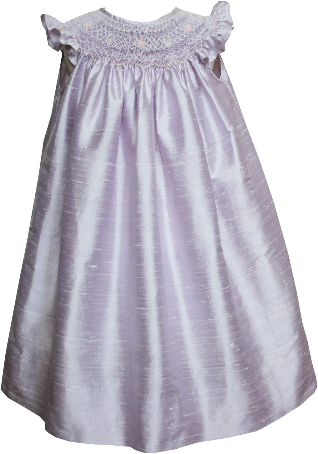 Carouselwear Smocked Girls Silk Bishop Dress Special Occasion Lavender Anabelle