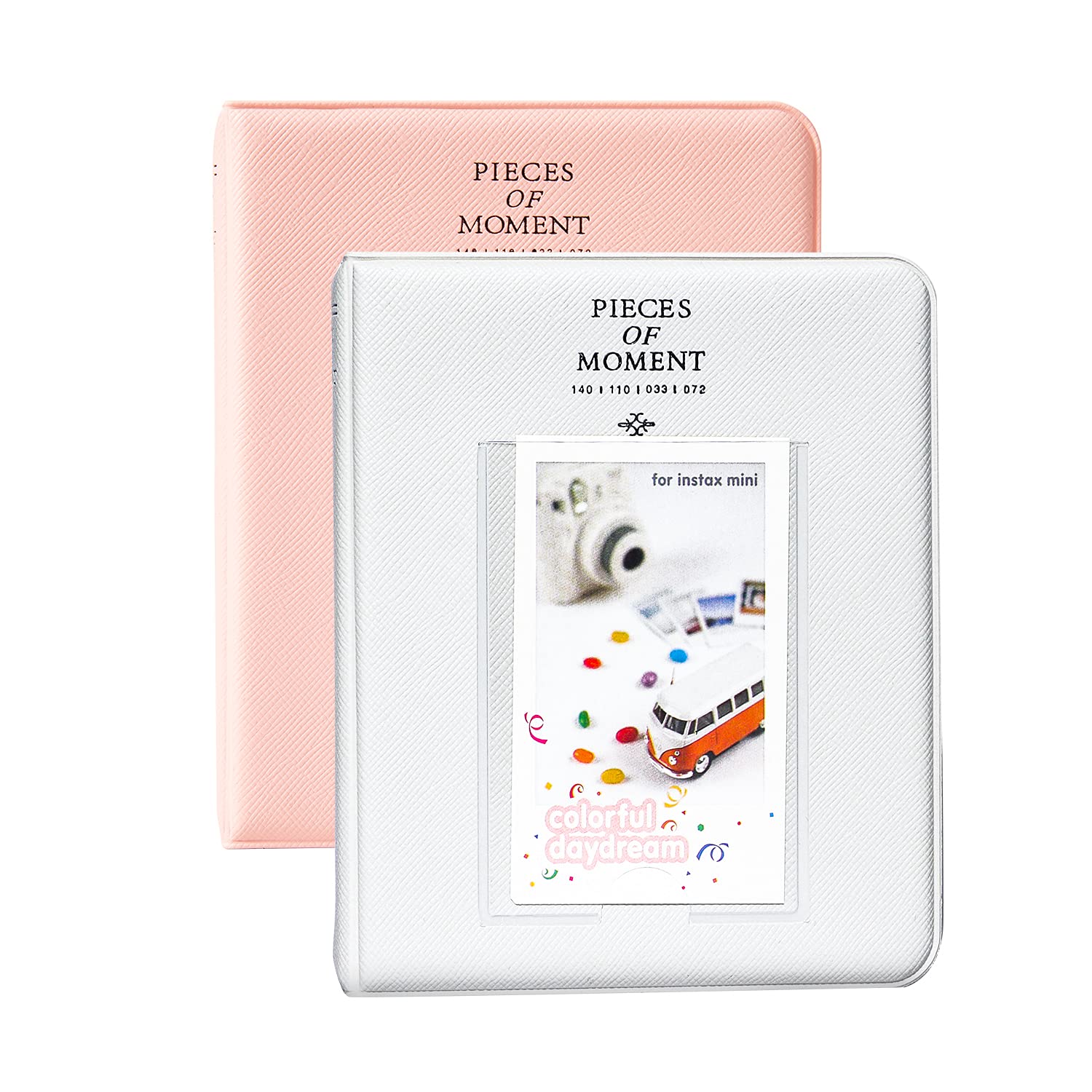 Polaroid Photo Albums,2Pcs Goodsnetic 64 Pockets Album for Fujifilm Instax Mini 7s 8 8+ 9 25 26 50s 70 90 Instant Camera Name Card,Photo Book for Polaroid PIC-300P/Z2300,Flamingo Pink&Light Blue
