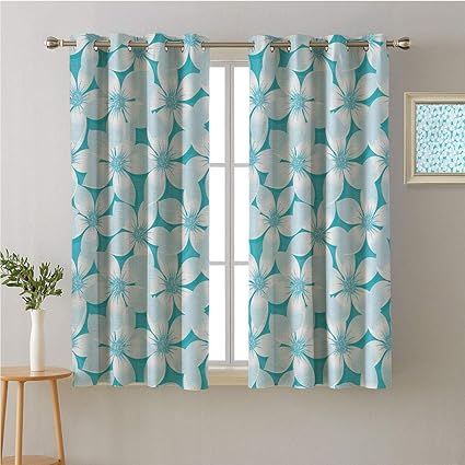 Amazon Com Jinguizi Turquoise Fabric The Yard Grommet Curtain For