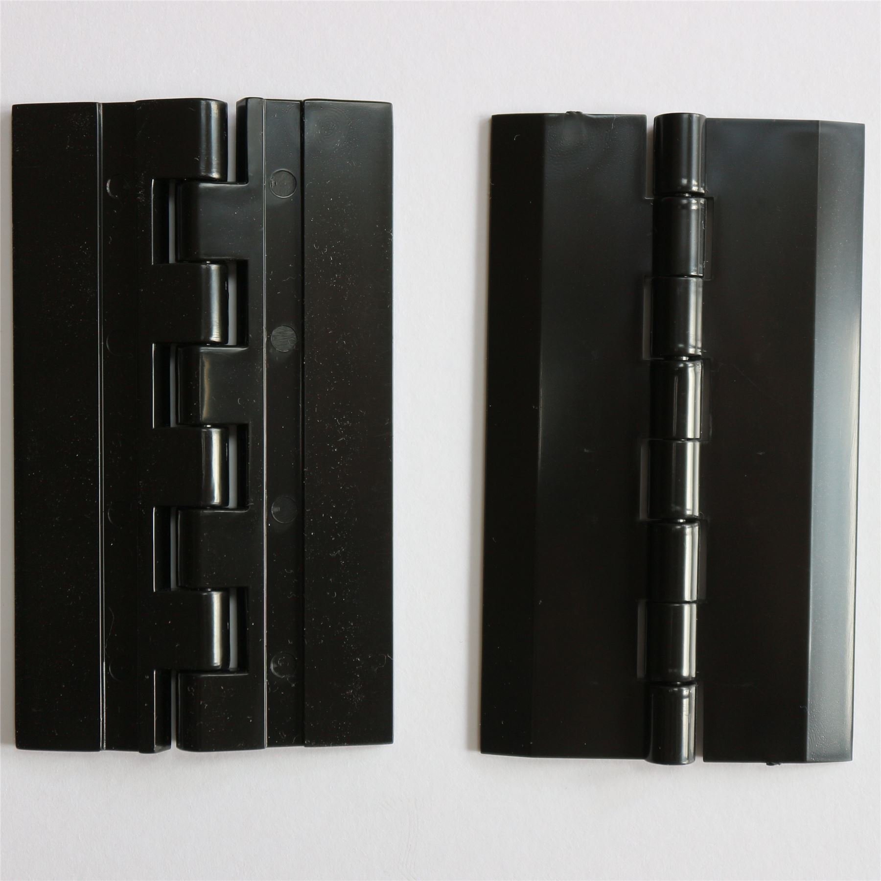 Pack of 2 x Black Acrylic Hinges 75mm x 45mm Black Hinges, Continuous Acrylic Piano Hinge