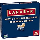 Larabar Blueberry Muffin, Fruit &amp; Nut Bars, 6 ct, 9.6 oz | Gluten-Free, Vegan, Dairy Free, Kosher, Soy Free, Non-GMO, 5 Real Ingredients, No Sugar Added
