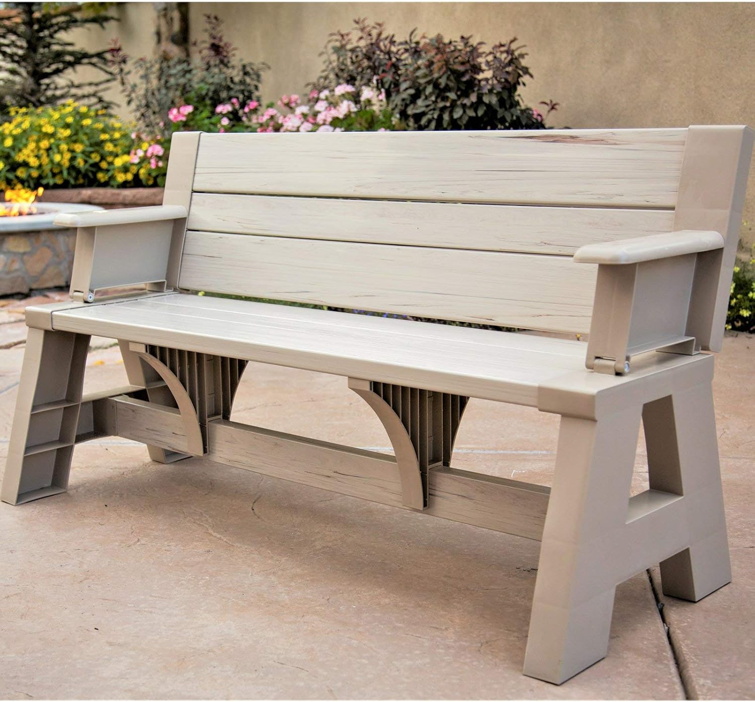 Amazoncom Convert A Bench Tan Garden Outdoor