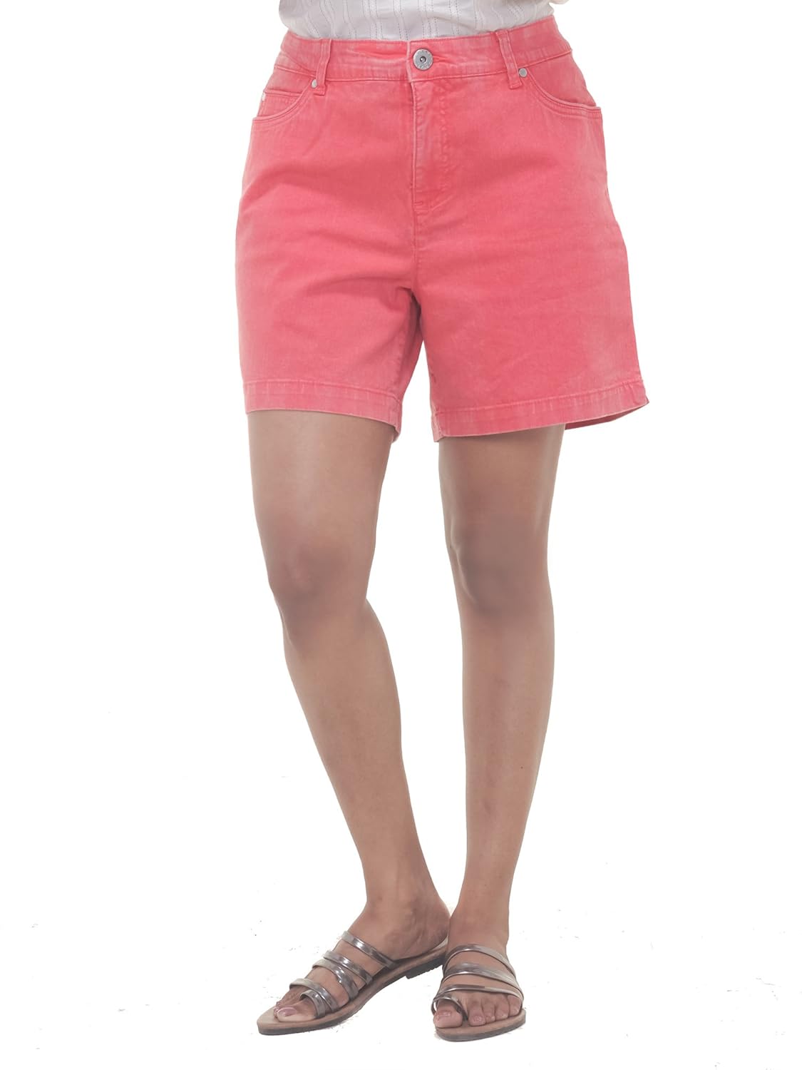 twist womens red solid cotton lycra strech shorts with contrast & free shipping