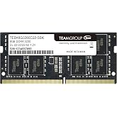 TEAMGROUP Elite DDR4 8GB Single 3200MHz PC4-25600 CL22 (2933MHz or 2666MHz) Unbuffered Non-ECC 1.2V SODIMM 260-Pin Laptop Notebook PC Computer Memory Module Ram Upgrade - TED48G3200C22-S01