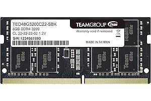 TEAMGROUP Elite DDR4 8GB Single 3200MHz PC4-25600 CL22 Unbuffered Non-ECC 1.2V SODIMM 260-Pin Laptop Notebook PC Computer Mem