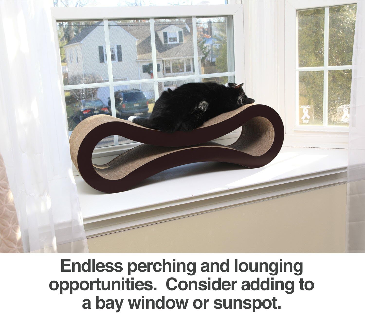 PetFusion Cat Scratcher Lounge - Walnut Brown, 1 Level (PF-CL1) : Pet Beds : Pet Supplies