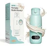 17oz Portable Bottle Warmer for Travel, Milk Warmer for Baby Travel | Heats up to 212&deg;F, 1.5-Min Fast Heating, 16000mAh Long Battery, 24H Keep Warm, &plusmn;1&deg;F Precision, 7 Temp Settings