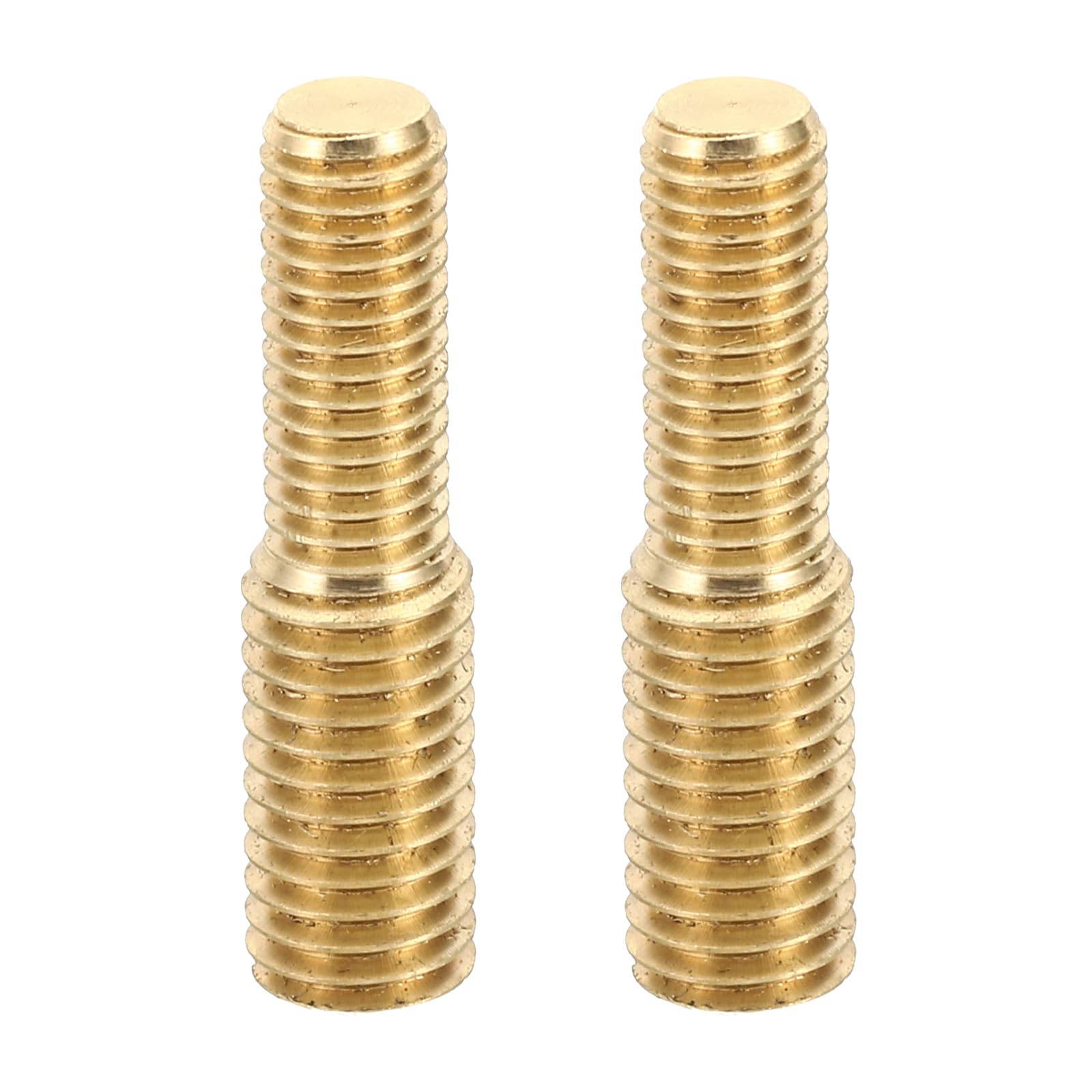 PATIKIL M8x20mm to M10x20mm Double End Threaded Stud Screw Bolt, 2 Pack Brass Rod Bolts Thread Reducer Adapter for Furniture Fastener, Hardware Connector