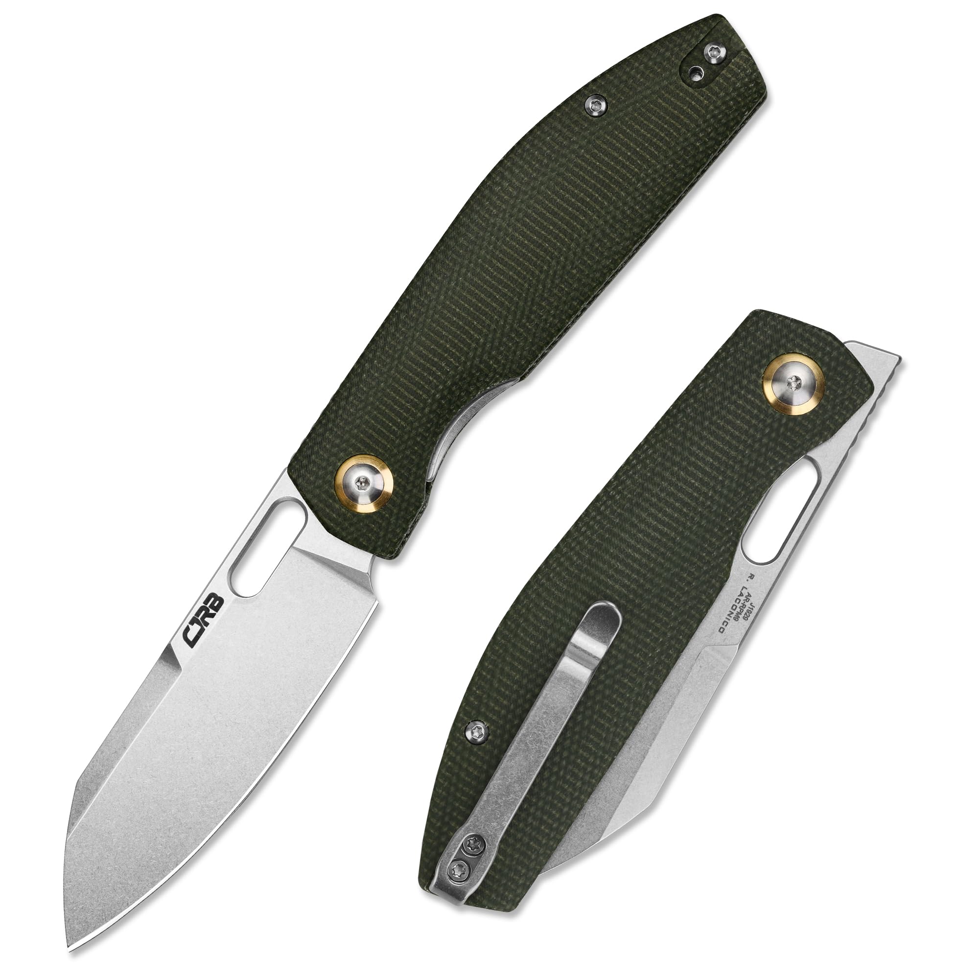 Photo 1 of CJRB Pocket EDC Knife Ekko(J1929) Small Folding Knife AR-RPM9 Steel Blade and Green Micarta Handle Outdoor for Men Women for Gifts
