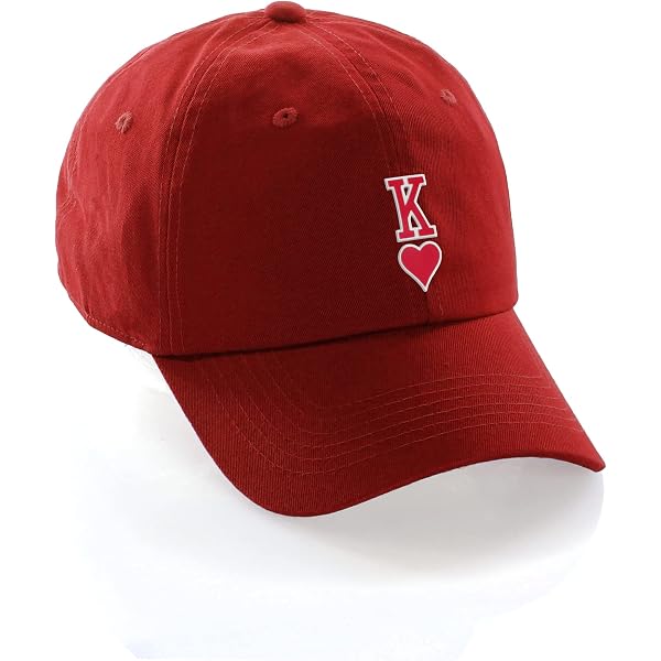 WOAIXIA Men's Embroidered "K" Letter Baseball Cap - 100% Cotton Adjustable Hat, Unisex (Red)