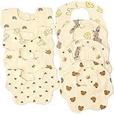 DOSMINE Muslin Baby Bibs for Drooling and Teething Newborn Drool Bibs for Baby Girl Boy