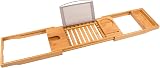 Relux Premium Bamboo Bath Caddy Bridge Extendable Luxury Book Rest view 4