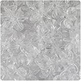 BeadTin Crystal Transparent 18mm Sunburst Plastic Craft Beads (135pcs)