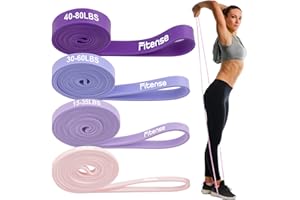 Pull Up Bands, Fitense Resistance Bands Set with Door Anchor, Stretching Assist Band, Portable Exercise, Muscle Training, Physical Therapy, Exercise Workout Bands for Working Out for Women
