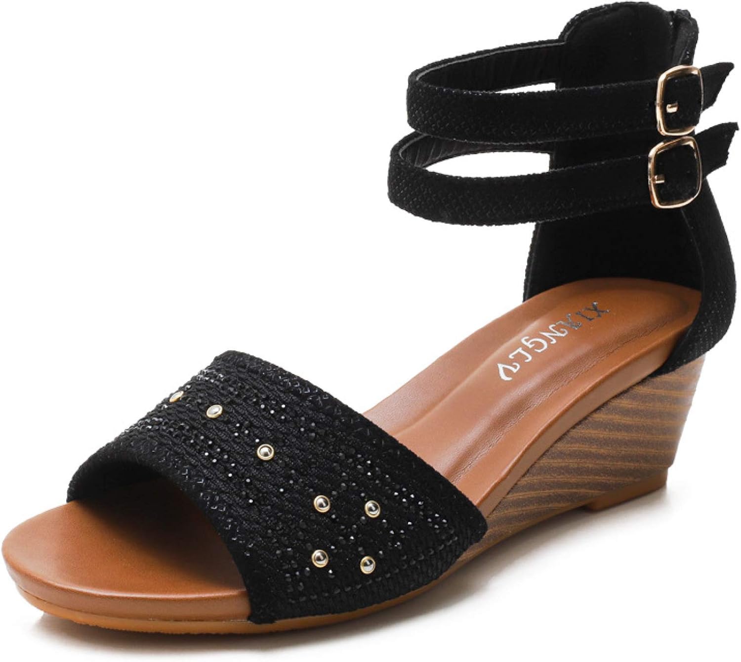 Amazon.com | Woman Platform Sandal Wedges Ankle Strap Slingback Open Toe Non-Slip Sandal Shoes 