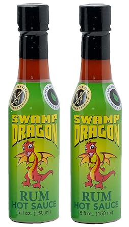 Amazon Com Swamp Dragon Rum Based Hot Sauce Contains No Vinegar Make Eating Fun 10 Oz 2 Pack Grocery Gourmet Food