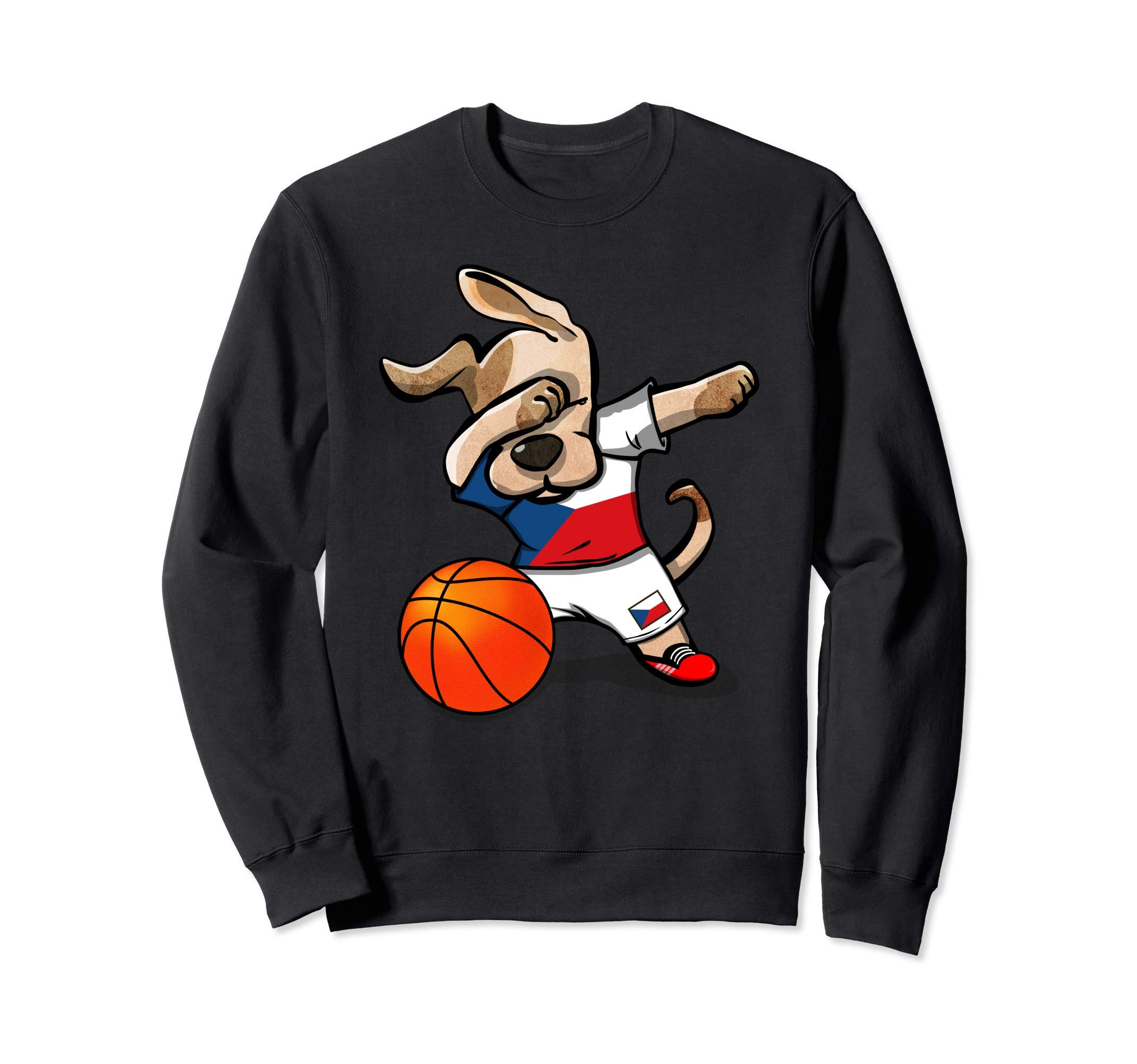 Dabbing Dog Czech Republic Basketball Czech Flag Sport Lover Sweatshirt