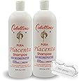 Cabellina Reconstructor Shampoo with Proteins, Keratin Amino Acids & Natural Oils. Includes Root Brush - 32 fl oz (2, PURA PLACENTA)