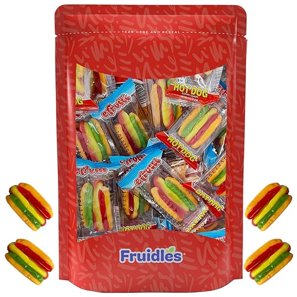 FRUIDLES HOT DOGS AND BURGERS SOFT AND CHEWY GUMMIES CANDIES (HOT DOGS, 16-PACK)