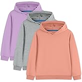 Phedrew 3 Pack Cotton Kids Hoodies Sweatshirts Midweight Long Sleeve Pullover Boys Girls Tops for Toddlers(Age 2-14)