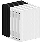 4 Pack Air Filter Replacement for Fellowes AeraMax 290/300/DX95 Purifiers and HF-300/AP-300PH, Fits Part# 9287201 & 9324201, 4 Filter and 4 Carbon Filter