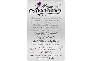 Alotozo 14 Year Wedding Anniversary Card - Happy 14th Wedding Anniversary Cards Gifts for Husband Wife - 14 Years Anniversary