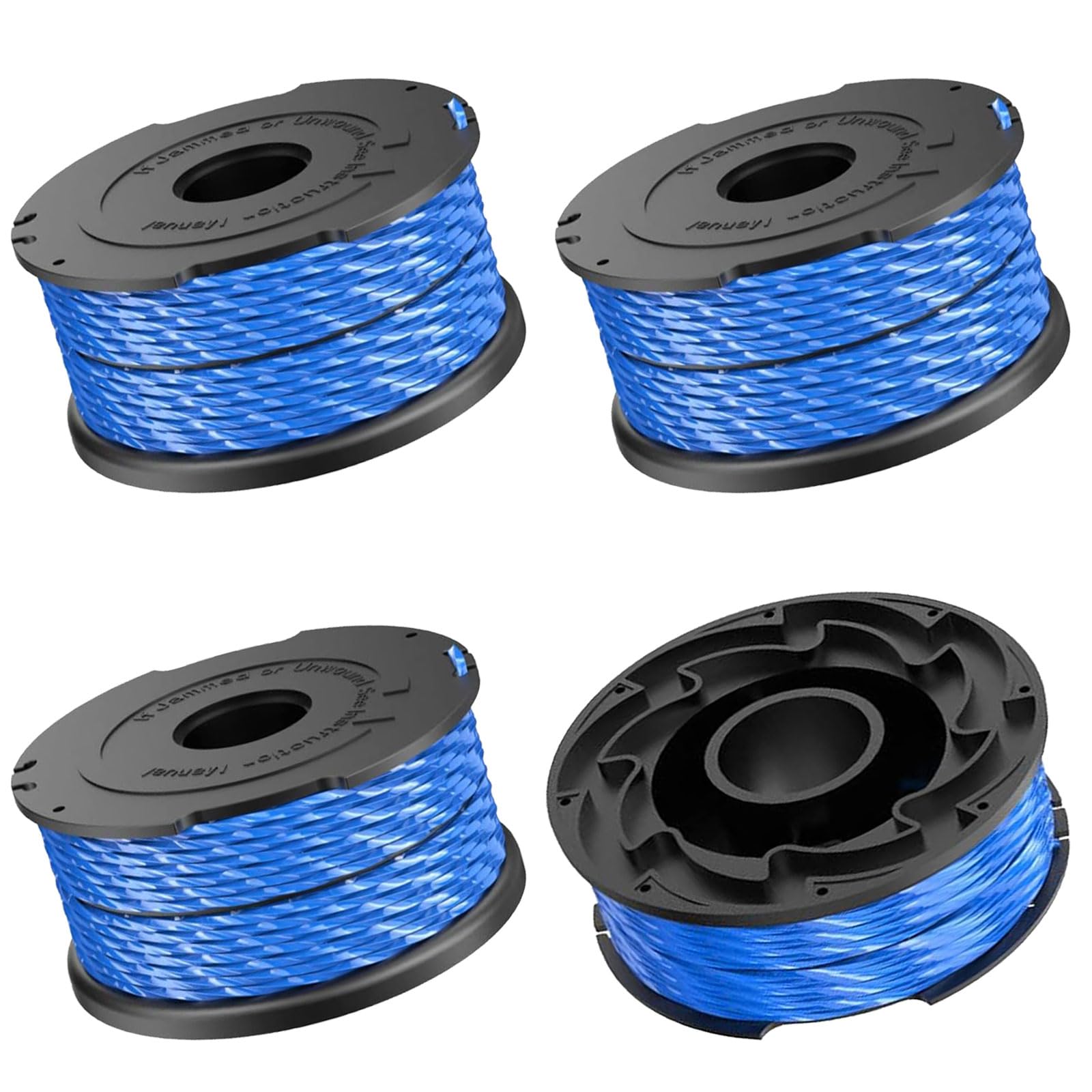 Viilich 4PCS String Trimmer Spool Line Compatible with Black and Decker A6441,Replacement Spools for GL650SB, GL652, GL655, GL650SBK, GL650SZ, GL660P, GL680, GL680B Grass Strimmer Trimmer